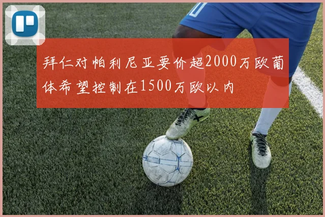 拜仁对帕利尼亚要价超2000万欧葡体希望控制在1500万欧以内